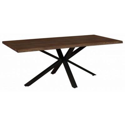 Kaprun 1.5m Charcoaled Solid Oak Dining Table - Spider Legs